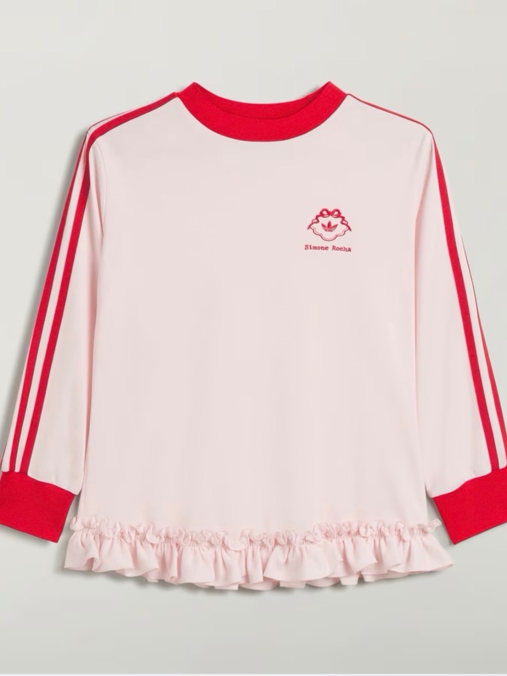 adidas x Simone Rocha Long Sleeve Ruffle Top Chalk White [Size L]